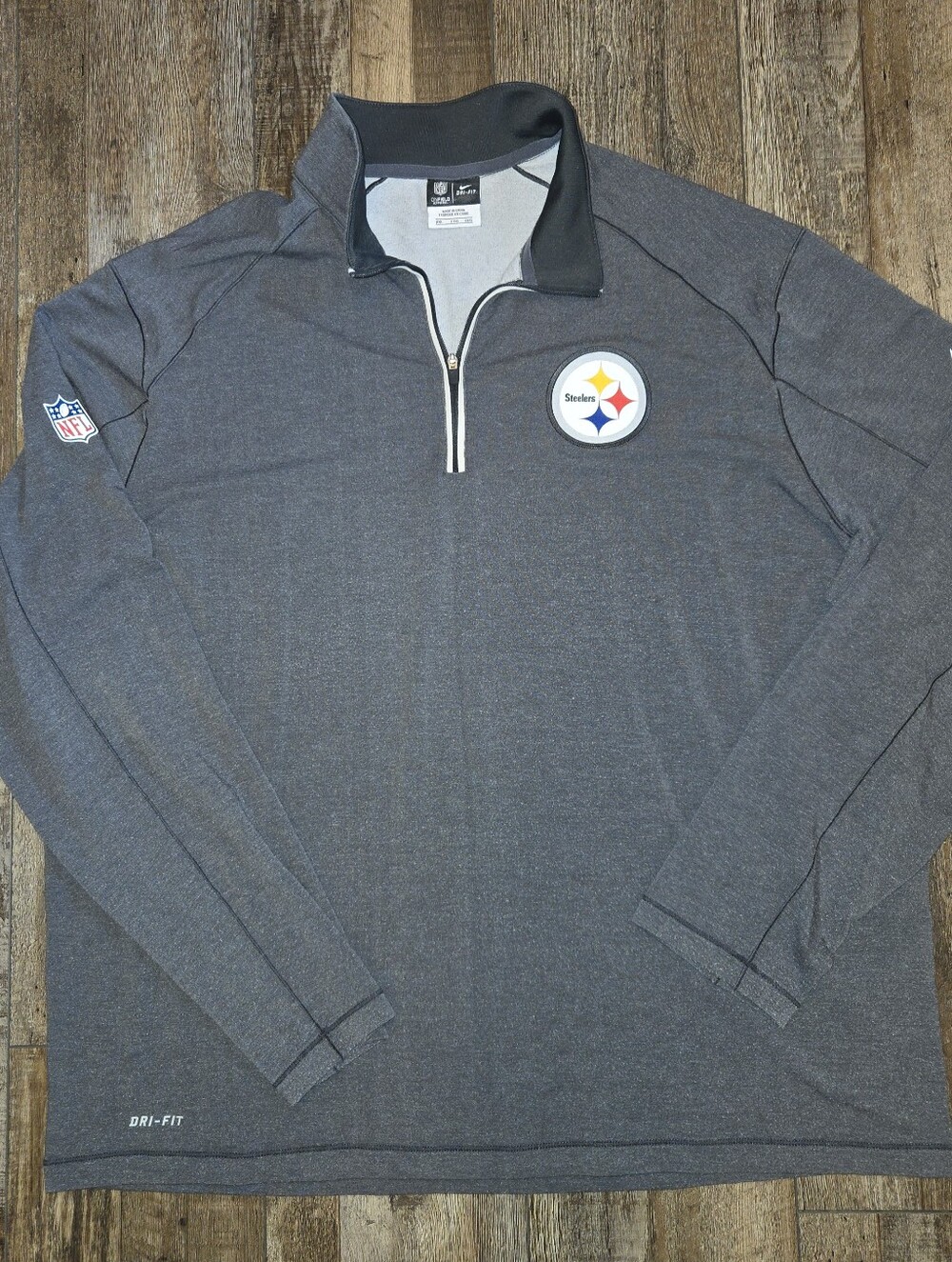 Nike Gray Pittsburgh Steelers Dri-FIT Quarter-Zip Pullover